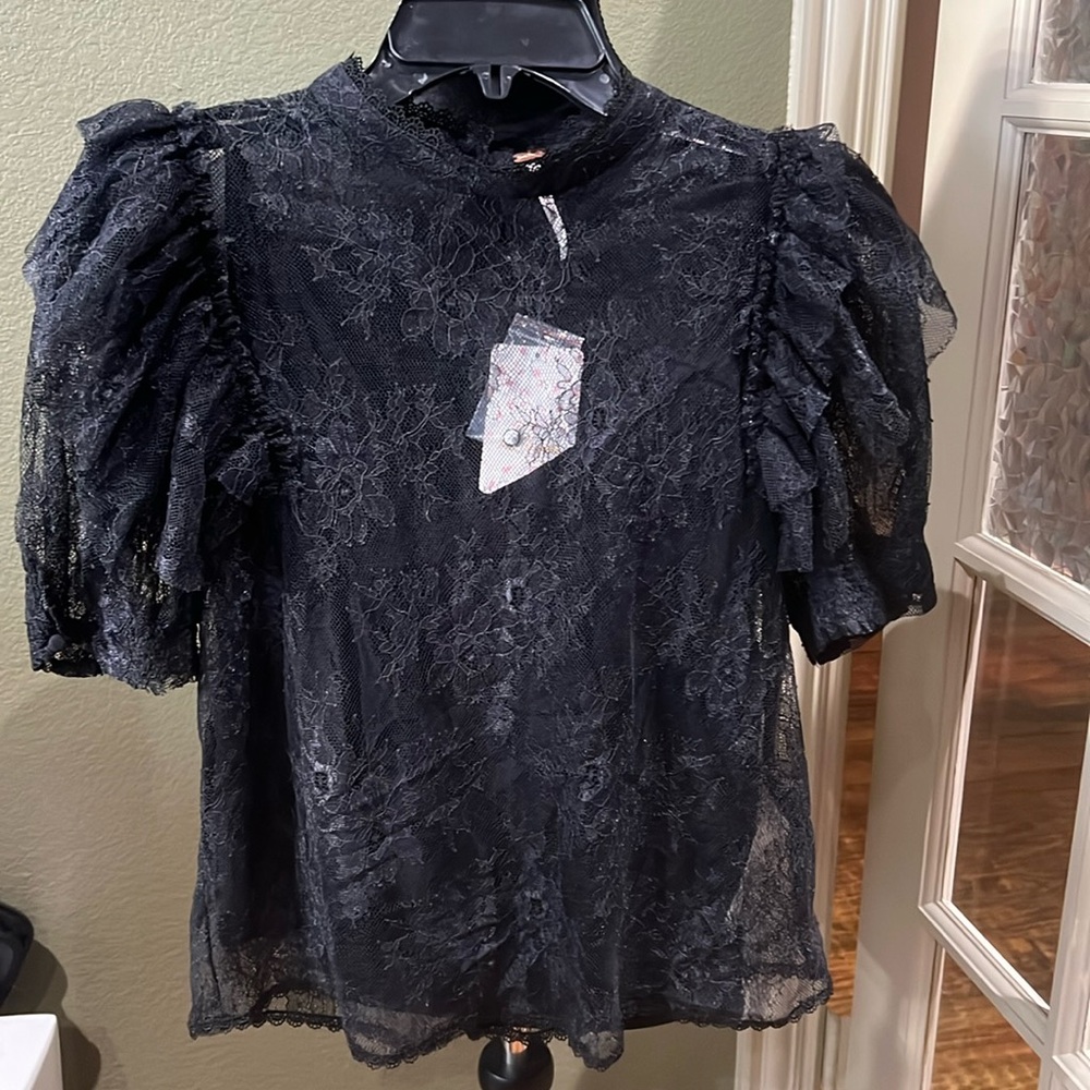 Black lacy Free people blouse